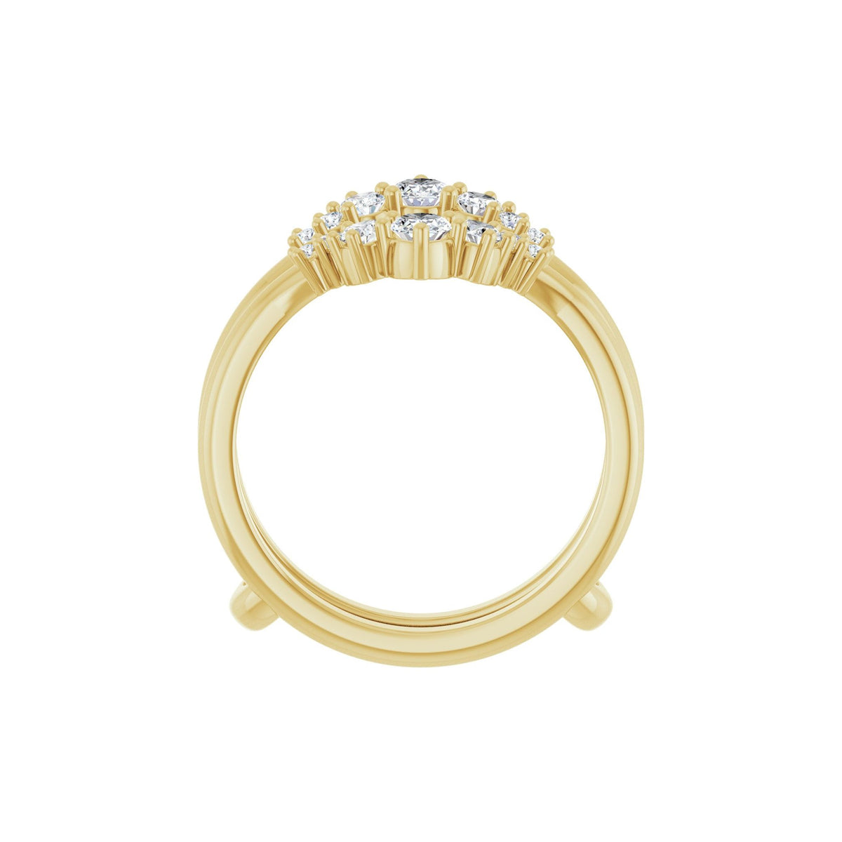 Diamond Ring Guard in 14K Gold, 5/8 CT TW, 4 x 3mm Stones - 14K Yellow Gold