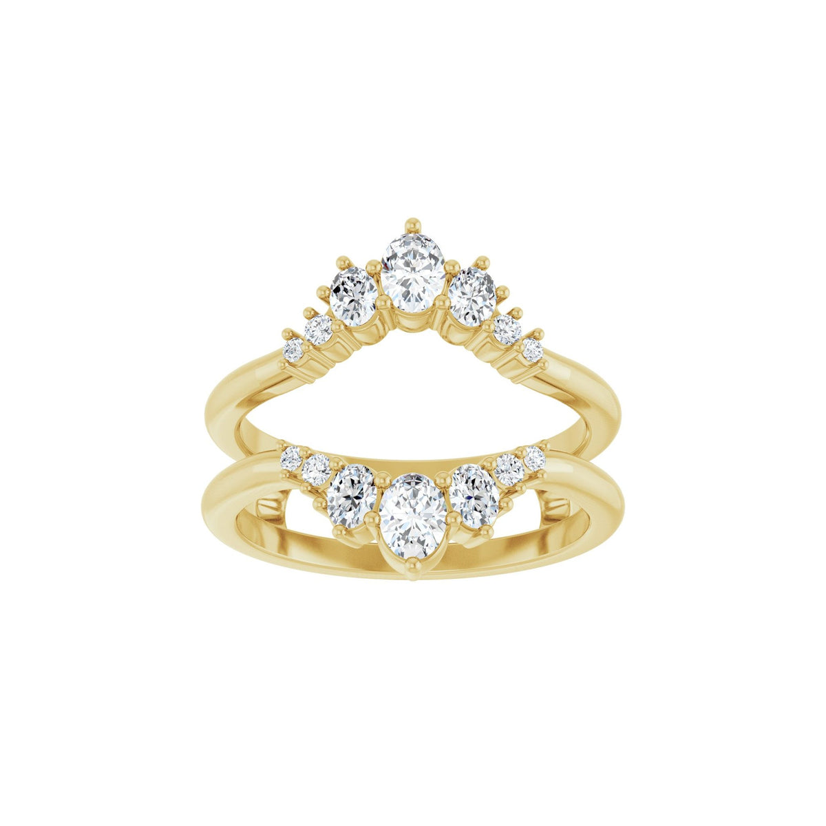 Diamond Ring Guard in 14K Gold, 5/8 CT TW, 4 x 3mm Stones - 14K Yellow Gold