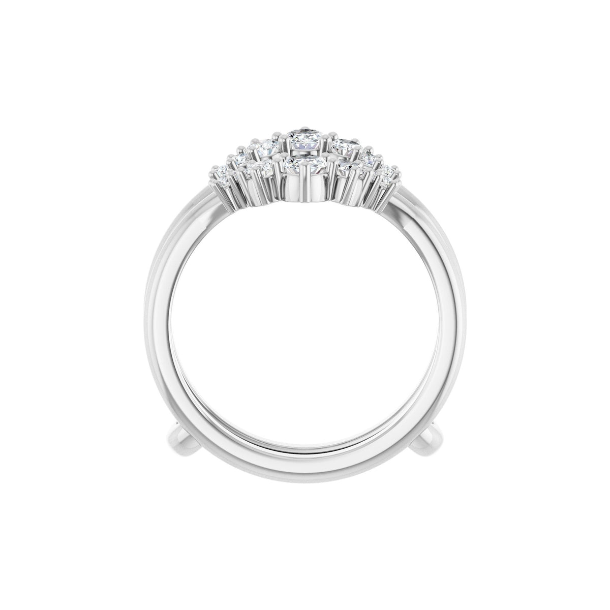 Diamond Ring Guard in 14K Gold, 5/8 CT TW, 4 x 3mm Stones - 14K White Gold