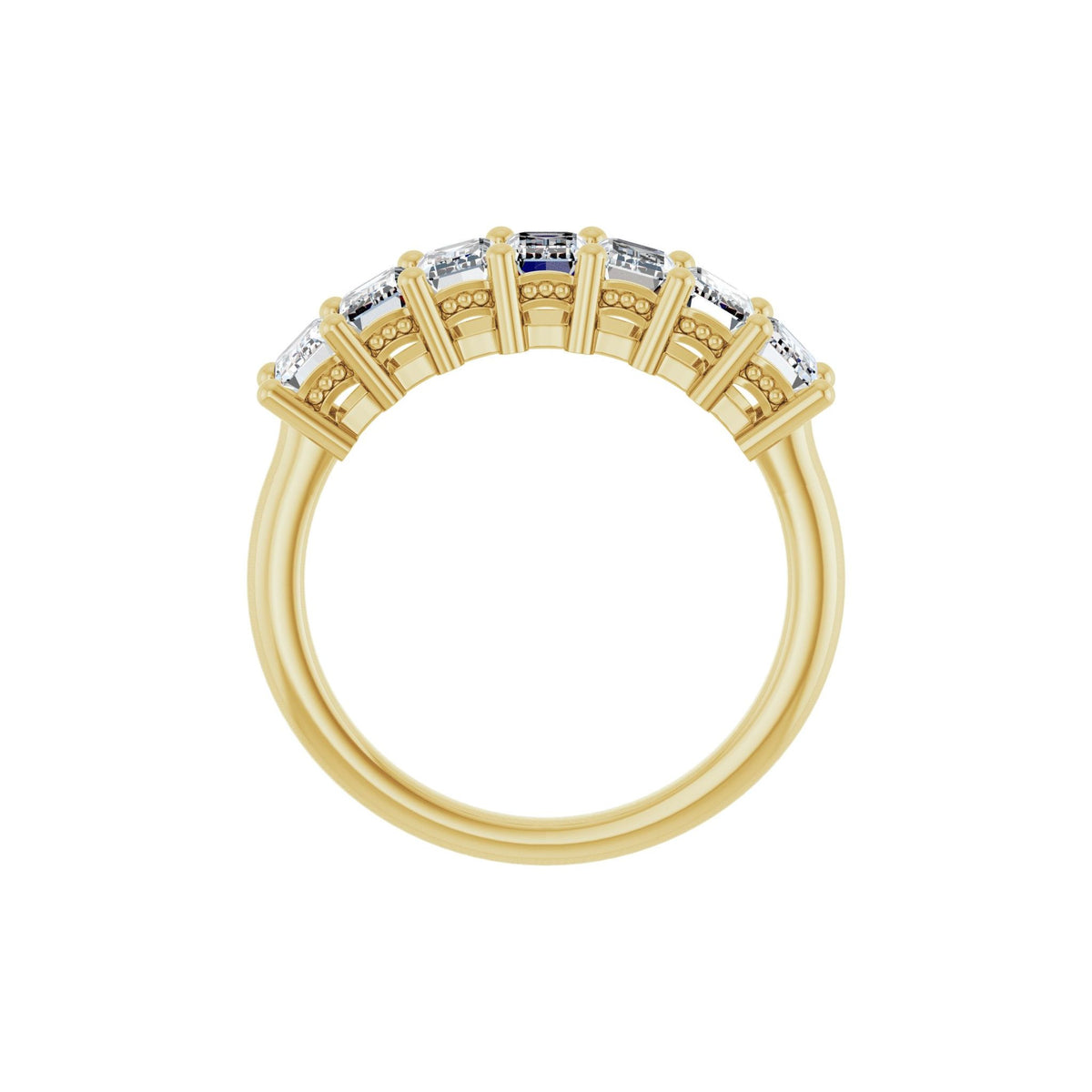 Diamond Seven-Stone Anniversary Band in 14K Gold, Emerald Diamonds - 14K Yellow Gold