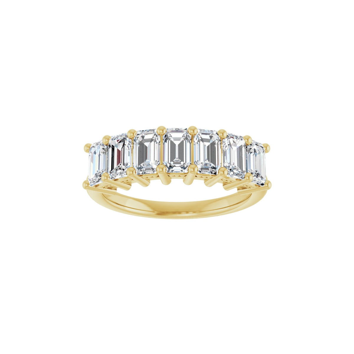 Diamond Seven-Stone Anniversary Band in 14K Gold, Emerald Diamonds - 14K Yellow Gold