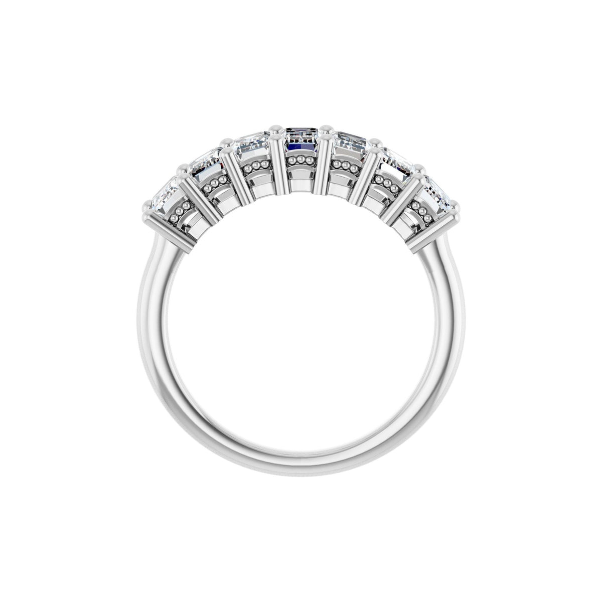 Diamond Seven-Stone Anniversary Band in 14K Gold, Emerald Diamonds - 14K White Gold