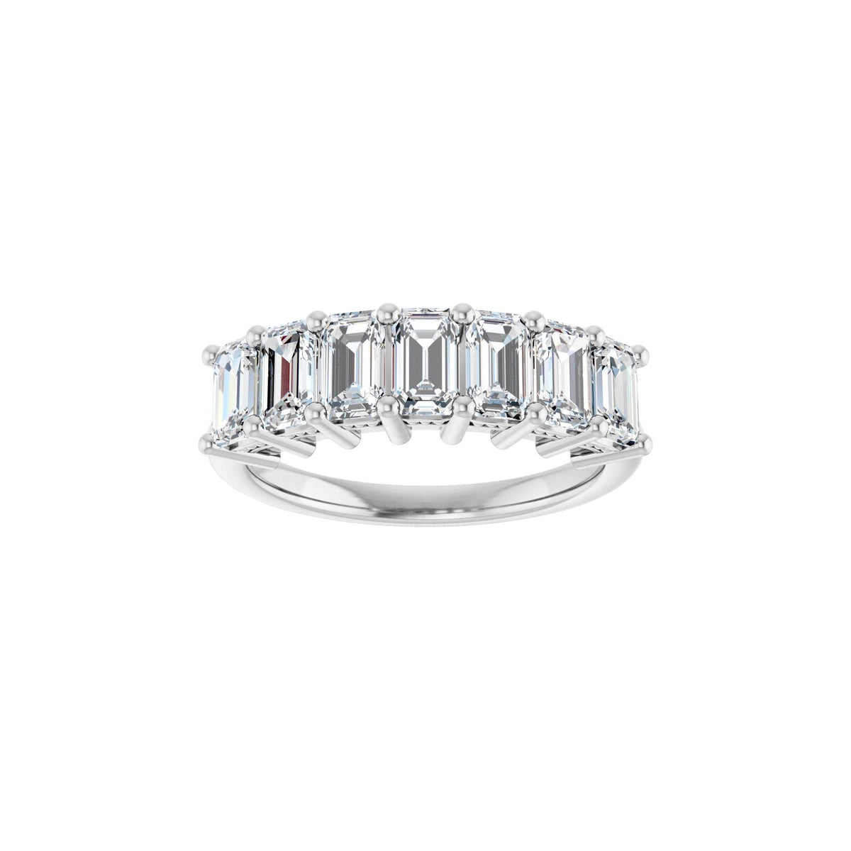 Diamond Seven-Stone Anniversary Band in 14K Gold, Emerald Diamonds - 14K White Gold