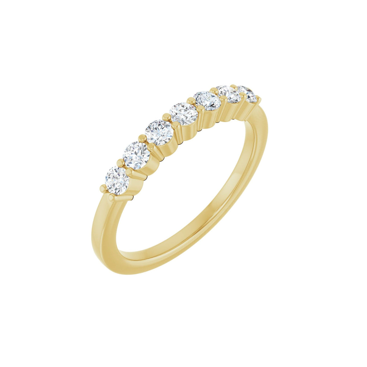 Diamond Seven-Stone Anniversary Band in 14K Gold or Platinum - 14K Yellow Gold
