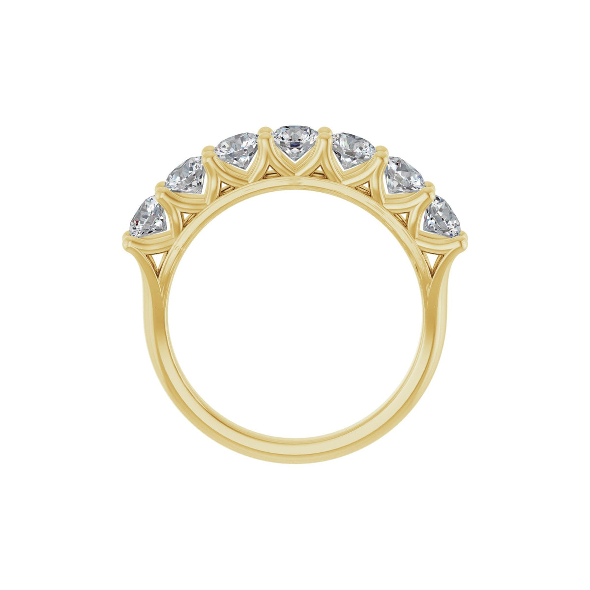 Diamond Share-Prong Seven-Stone Anniversary Band in 14K Gold or Platinum - 14K Yellow Gold
