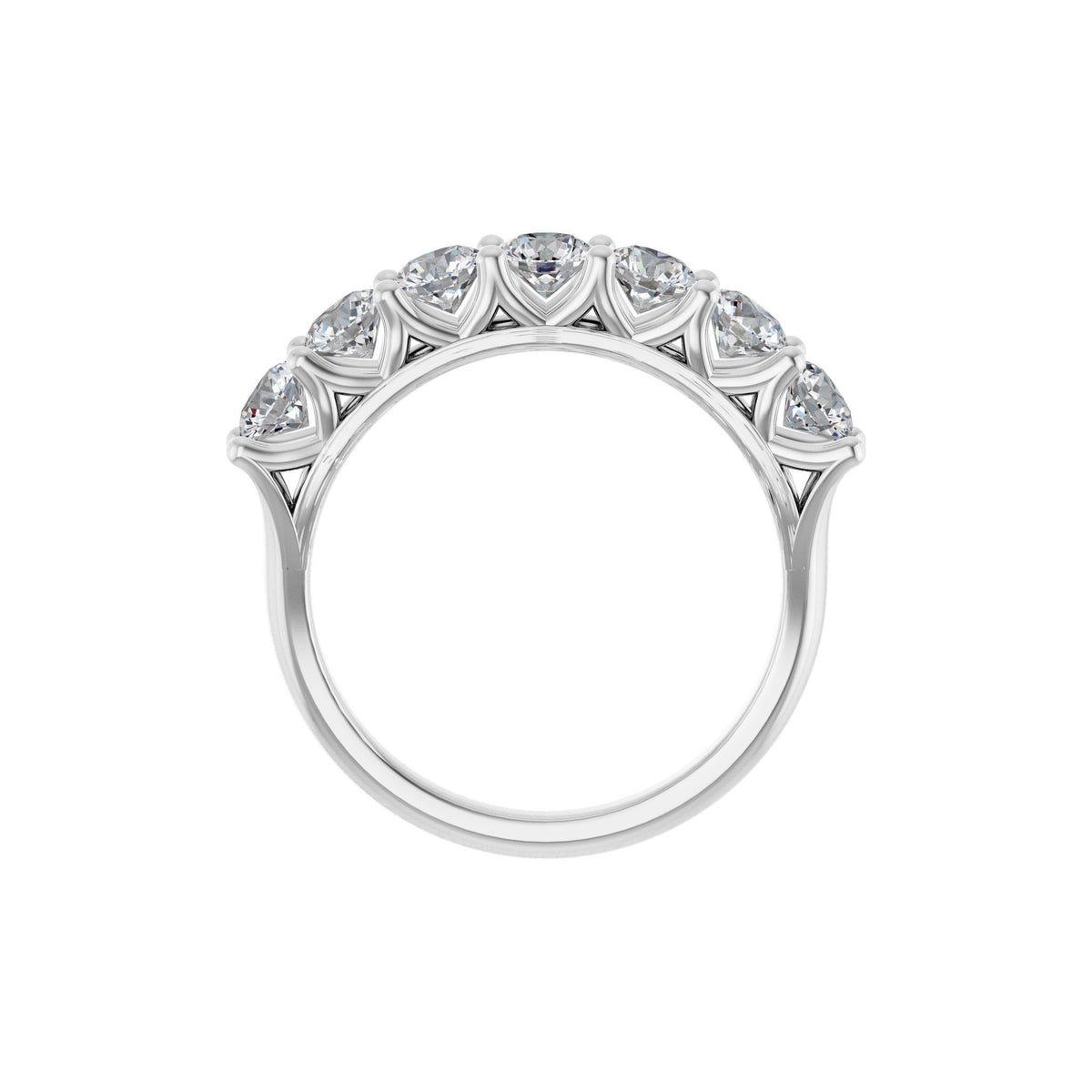 Diamond Share-Prong Seven-Stone Anniversary Band in 14K Gold or Platinum - 14K White Gold