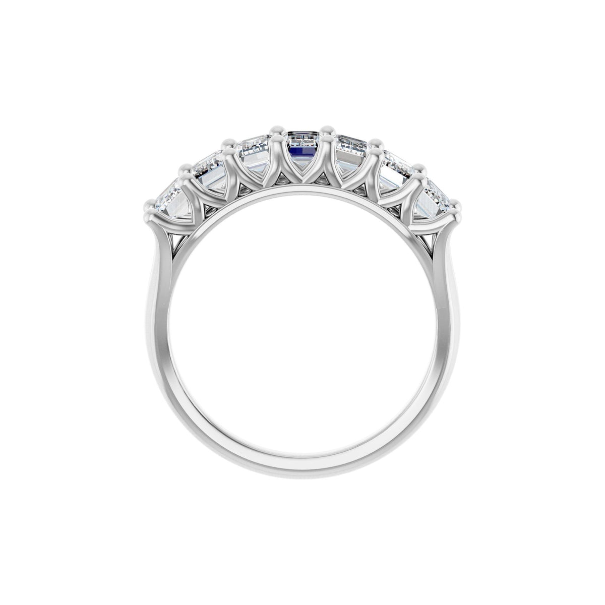 Diamond Share-Prong Seven-Stone Anniversary Band in 14K Gold or Platinum - 14K White Gold