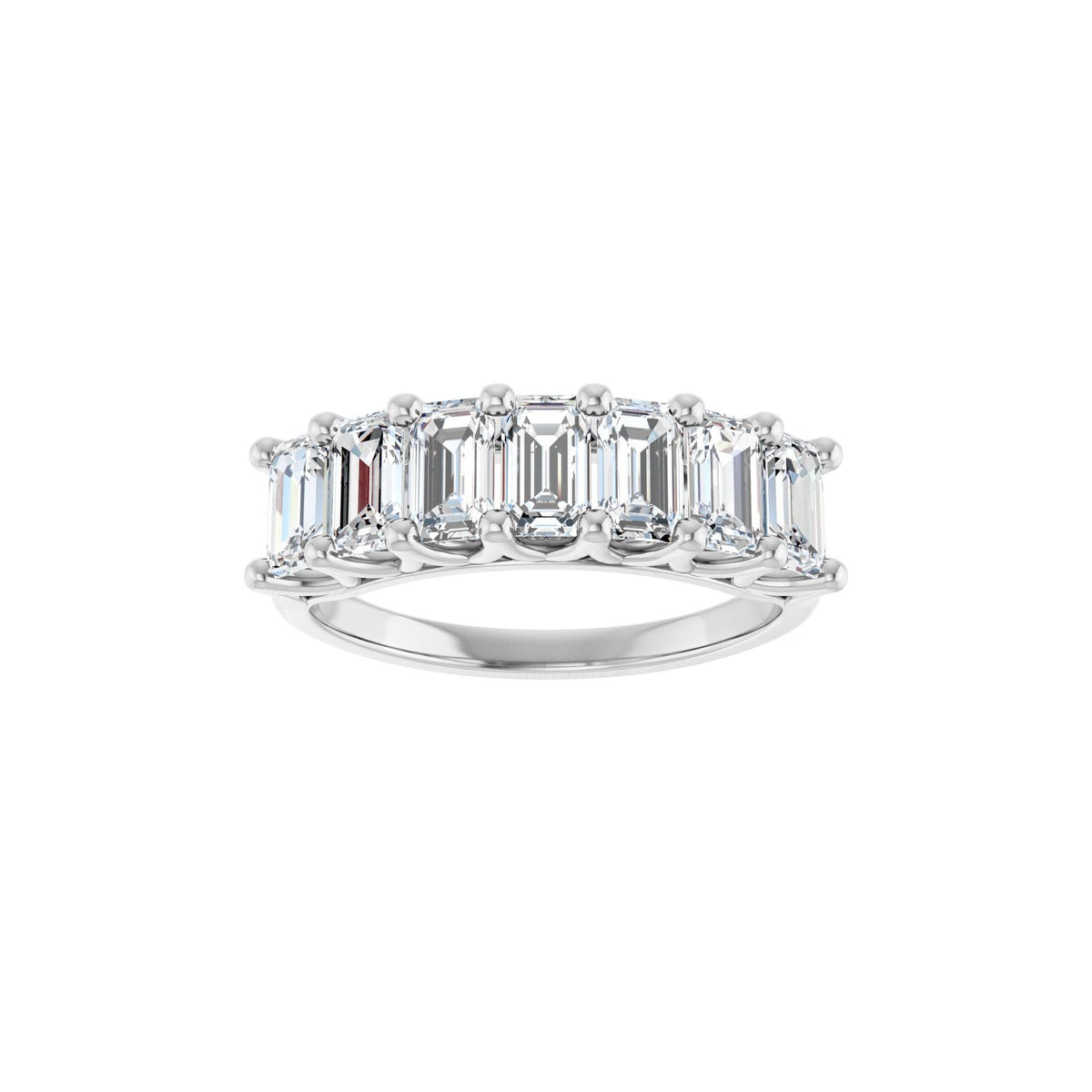 Diamond Share-Prong Seven-Stone Anniversary Band in 14K Gold or Platinum - 14K White Gold