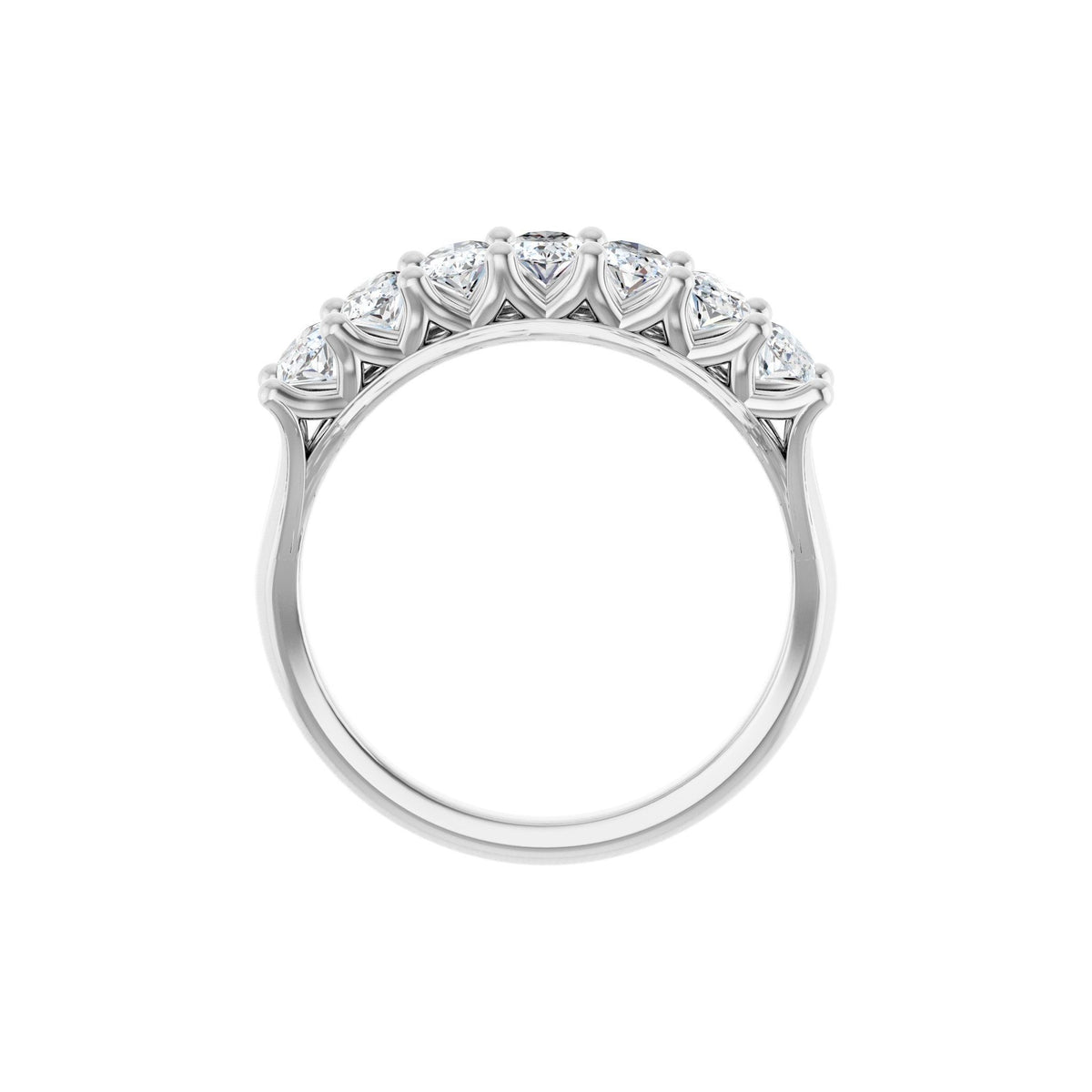 Diamond Share-Prong Seven-Stone Anniversary Band in 14K Gold or Platinum - 14K White Gold