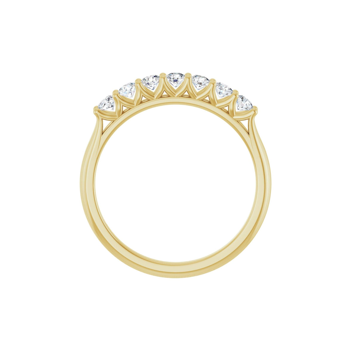 Diamond Share-Prong Seven-Stone Anniversary Band in 14K Gold or Platinum - 14K Yellow Gold