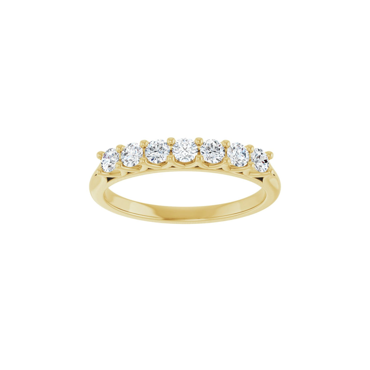 Diamond Share-Prong Seven-Stone Anniversary Band in 14K Gold or Platinum - 14K Yellow Gold