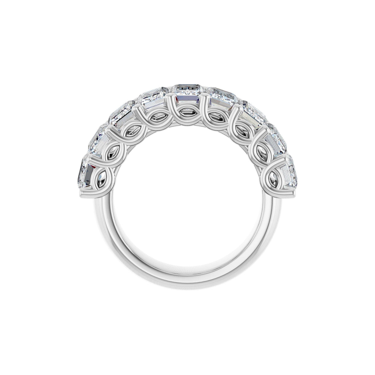 Diamond Shared-Prong Anniversary Band in 14K Gold, Emerald Diamonds - 14K White Gold