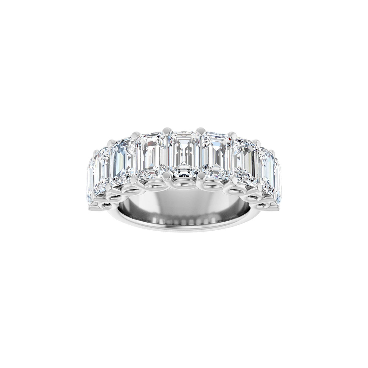 Diamond Shared-Prong Anniversary Band in 14K Gold, Emerald Diamonds - 14K White Gold