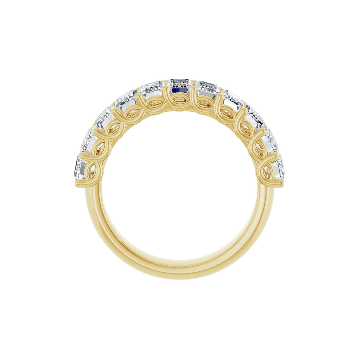 Diamond Shared-Prong Anniversary Band in 14K Gold, Emerald Diamonds - 14K Yellow Gold