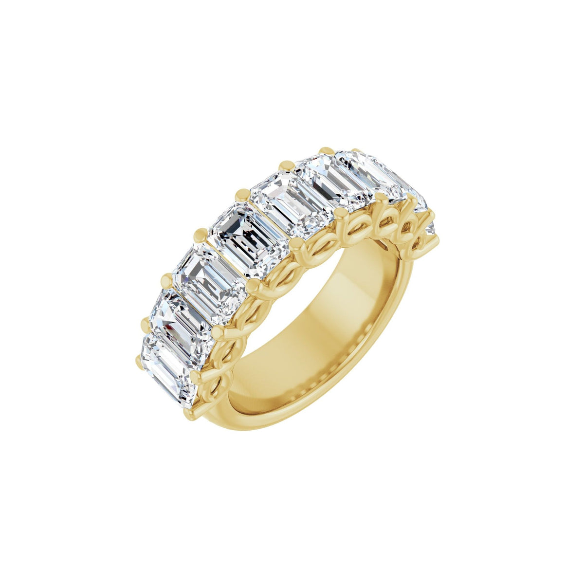 Diamond Shared-Prong Anniversary Band in 14K Gold, Emerald Diamonds - 14K Yellow Gold