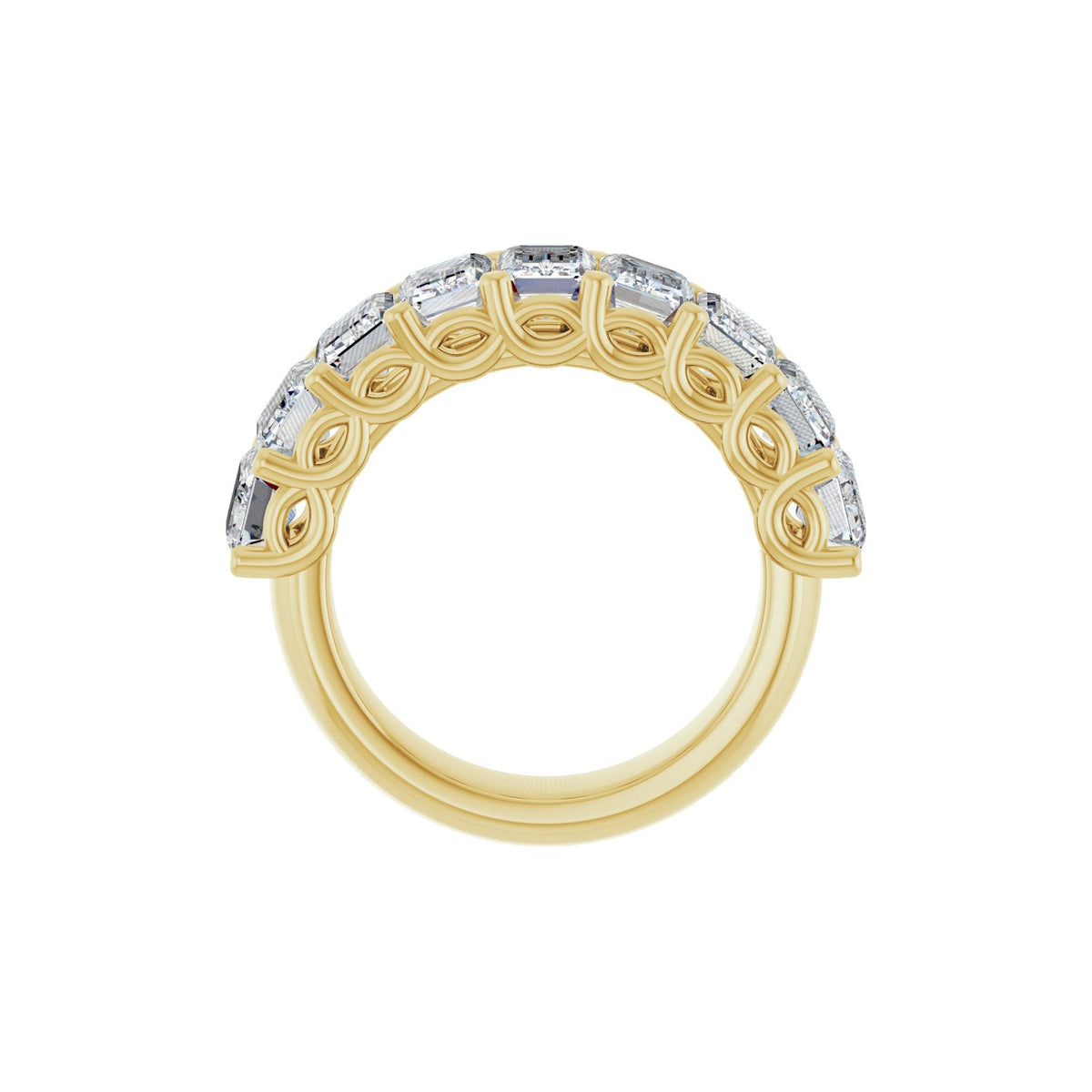 Diamond Shared-Prong Anniversary Band in 14K Gold, Emerald Diamonds - 14K Yellow Gold