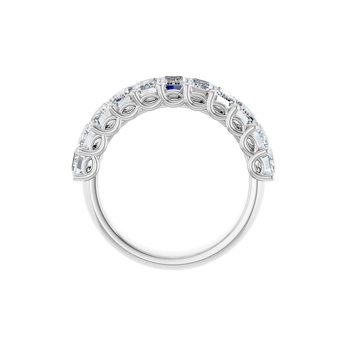 Diamond Shared-Prong Anniversary Band in 14K Gold, Emerald Diamonds - 14K White Gold