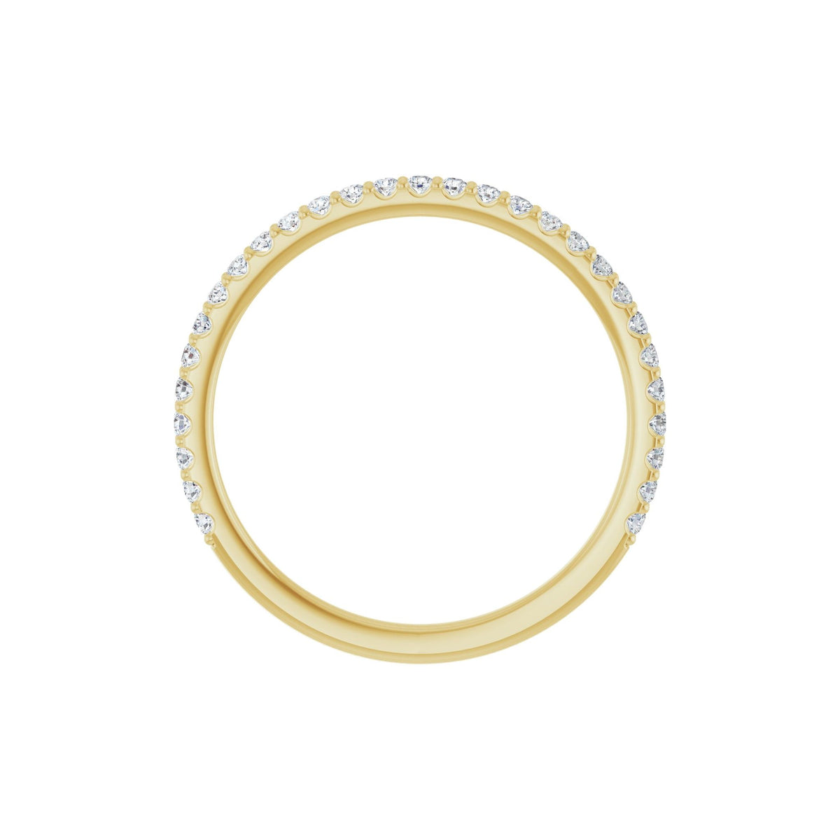 Diamond Shared-Prong Anniversary Band in 14K Gold or Platinum, Round Diamonds - 14K Yellow Gold
