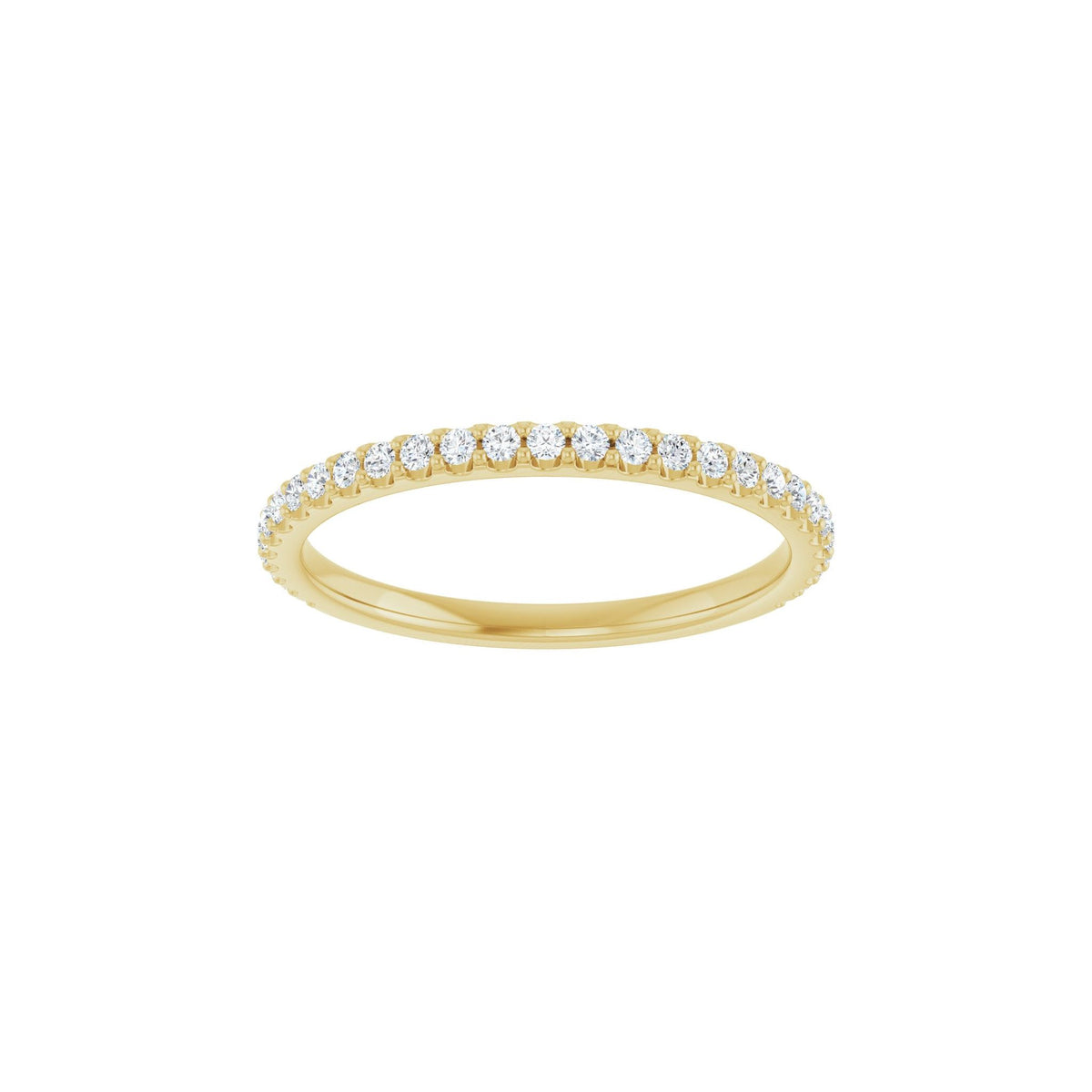 Diamond Shared-Prong Anniversary Band in 14K Gold or Platinum, Round Diamonds - 14K Yellow Gold