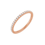 Diamond Shared-Prong Anniversary Band in 14K Gold or Platinum, Round Diamonds - 14K Rose Gold