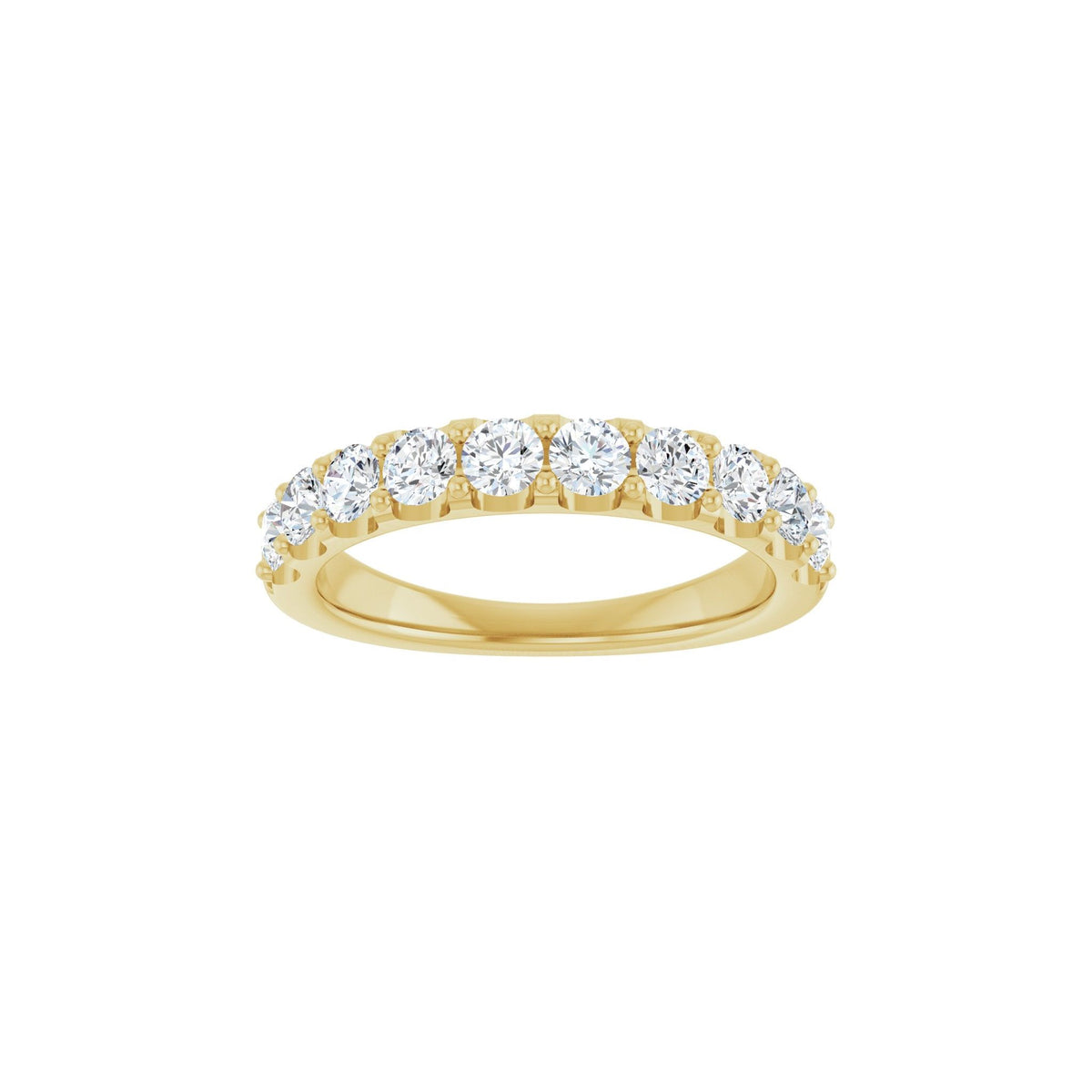 Diamond Shared-Prong Anniversary Band in 14K Gold or Platinum, Round Diamonds - 14K Yellow Gold