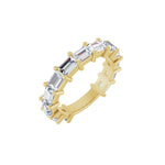Diamond Shared-Prong Anniversary Band in 14K Gold or Platinum, Straight Baguette Diamonds - 14K Yellow Gold