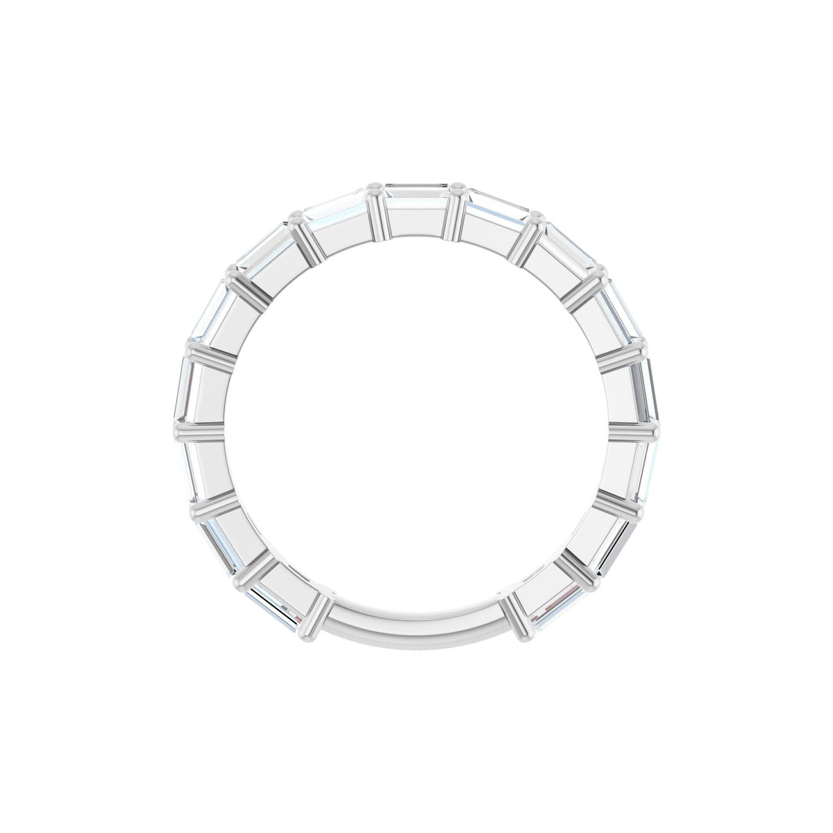 Diamond Shared-Prong Anniversary Band in 14K Gold or Platinum, Straight Baguette Diamonds - Platinum