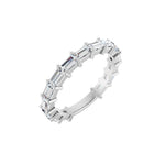 Diamond Shared-Prong Anniversary Band in 14K Gold or Platinum, Straight Baguette Diamonds - Platinum