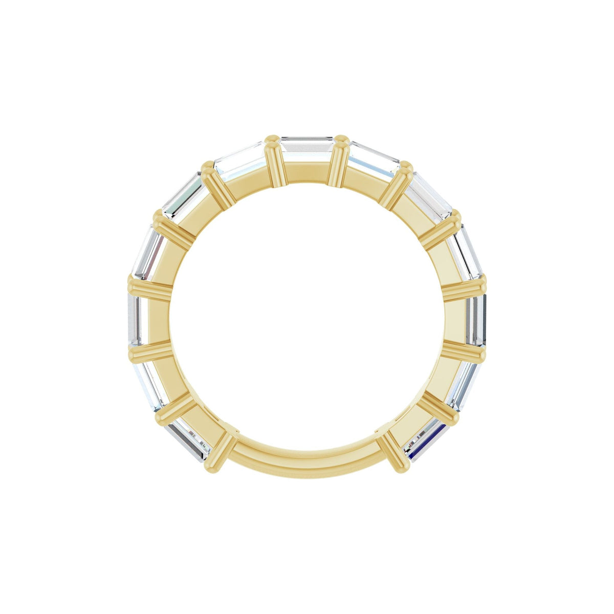 Diamond Shared-Prong Anniversary Band in 14K Gold or Platinum, Straight Baguette Diamonds - 14K Yellow Gold
