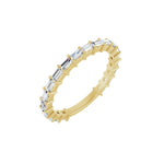 Diamond Shared-Prong Anniversary Band in 14K Gold or Platinum, Straight Baguette Diamonds - 14K Yellow Gold