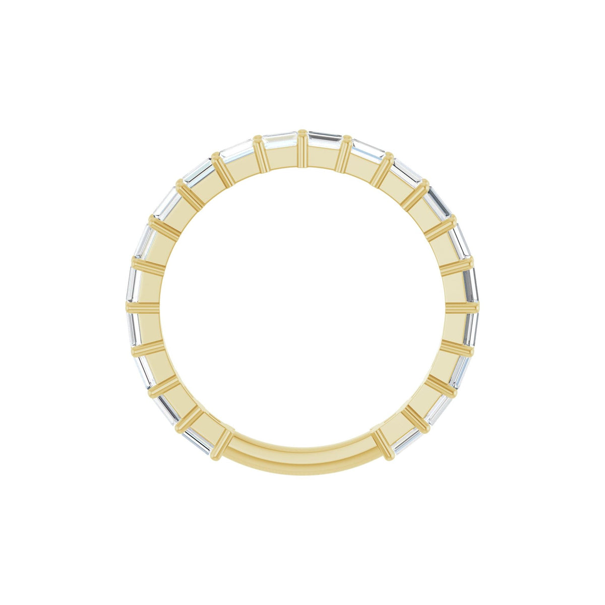 Diamond Shared-Prong Anniversary Band in 14K Gold or Platinum, Straight Baguette Diamonds - 14K Yellow Gold