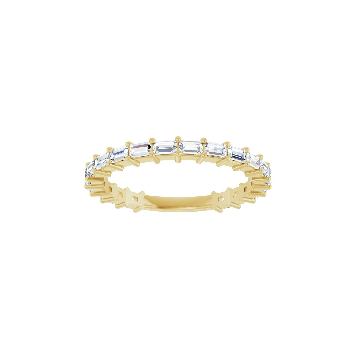 Diamond Shared-Prong Anniversary Band in 14K Gold or Platinum, Straight Baguette Diamonds - 14K Yellow Gold