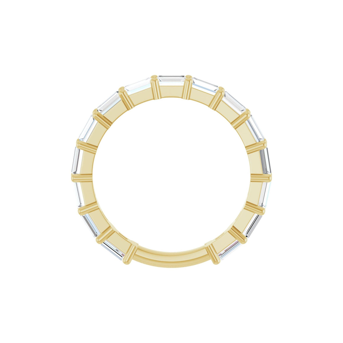 Diamond Shared-Prong Anniversary Band in 14K Gold or Platinum, Straight Baguette Diamonds - 14K Yellow Gold
