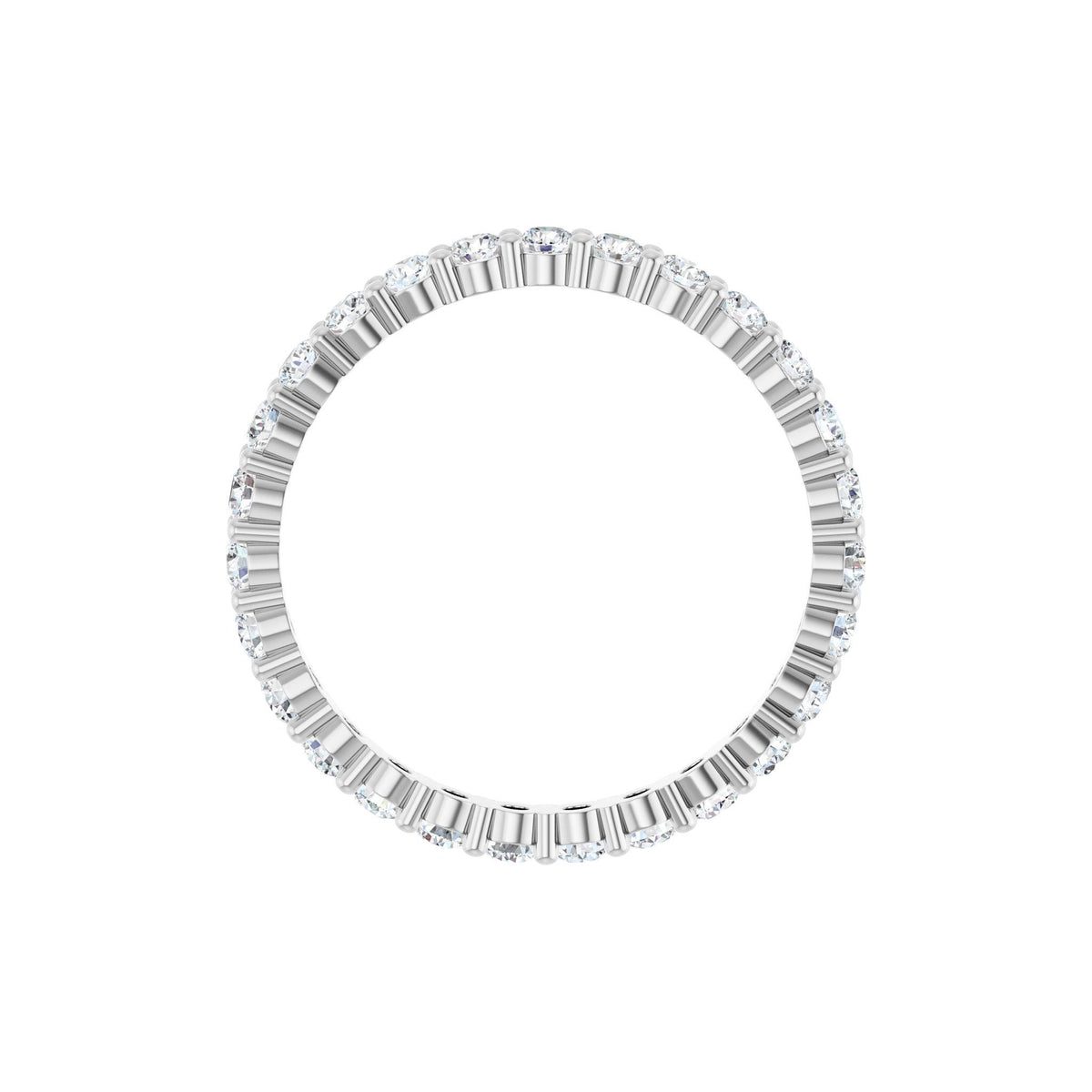 Diamond Shared-Prong Eternity Band in 14K Gold or Platinum - Platinum