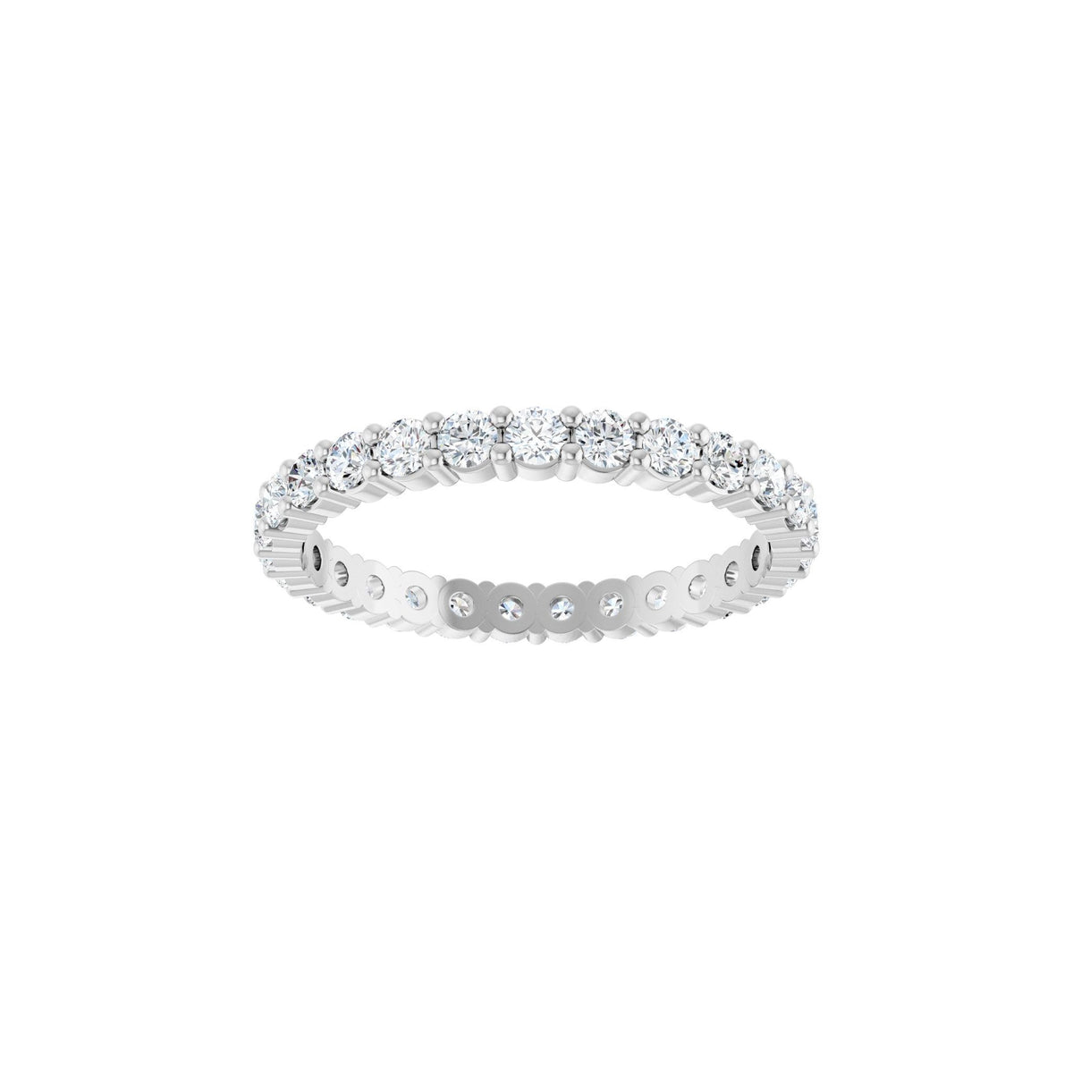 Diamond Shared-Prong Eternity Band in 14K Gold or Platinum - Platinum