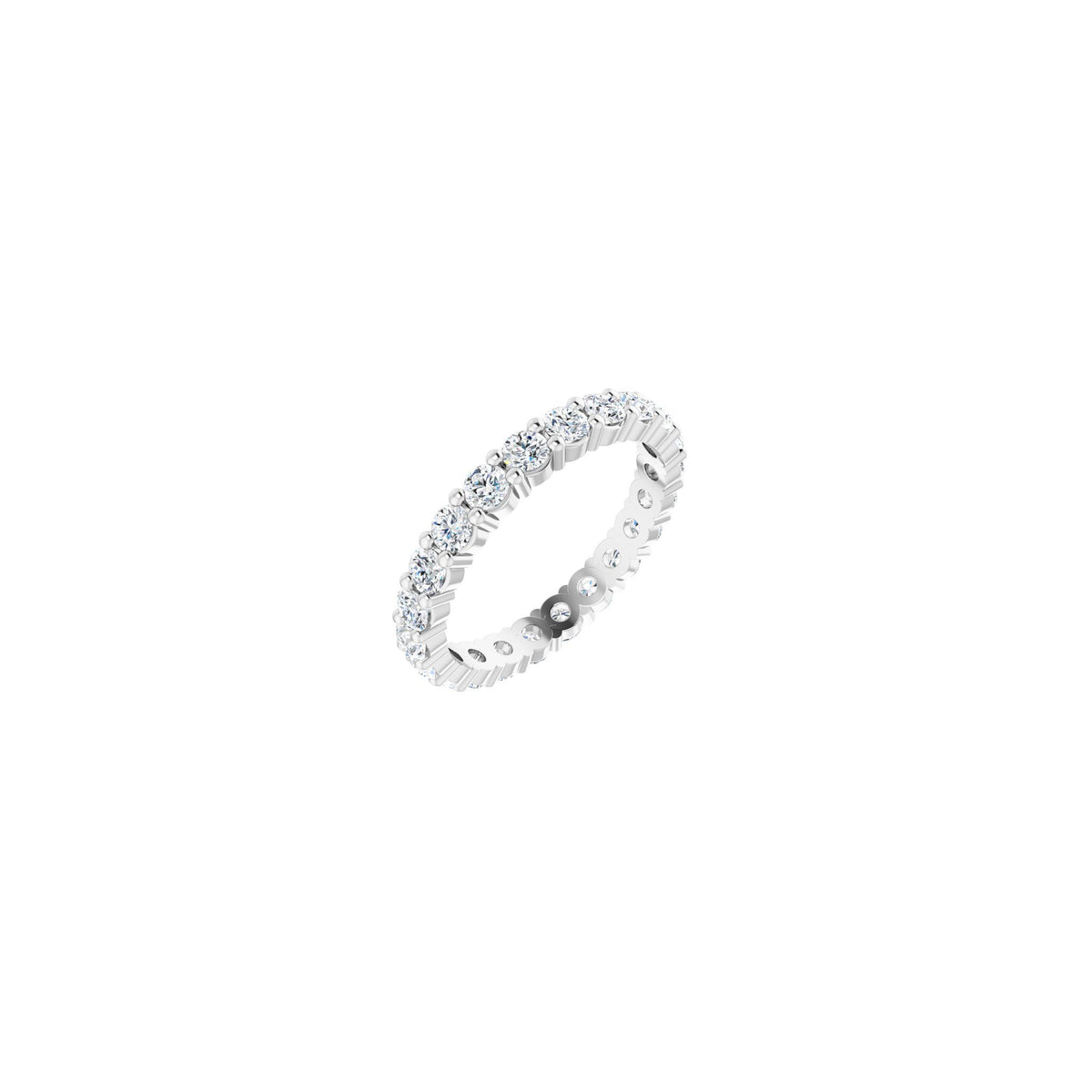 Diamond Shared-Prong Eternity Band in 14K Gold or Platinum - 14K White Gold
