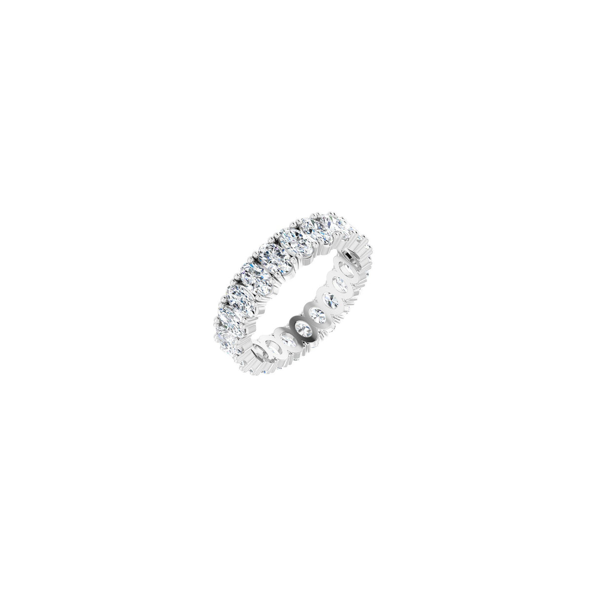 Diamond Shared-Prong Eternity Band in 14K Gold or Platinum - 14K White Gold