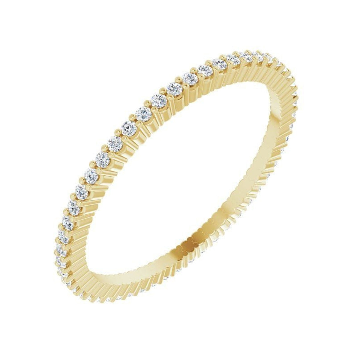 Diamond Shared-Prong Eternity Band in 14K Gold or Platinum