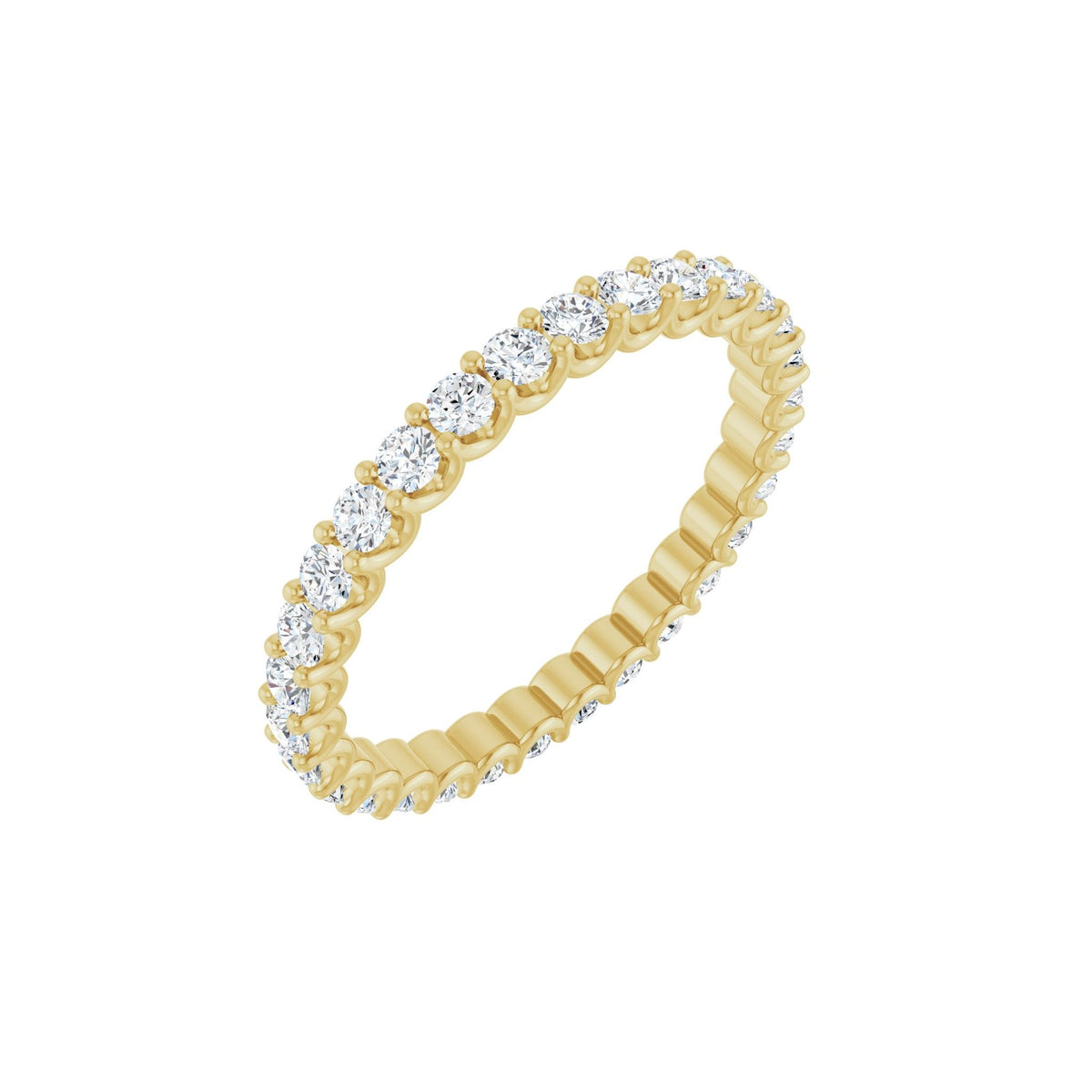 Diamond Shared U-Prong Eternity Band in 14K Gold - 14K Yellow Gold