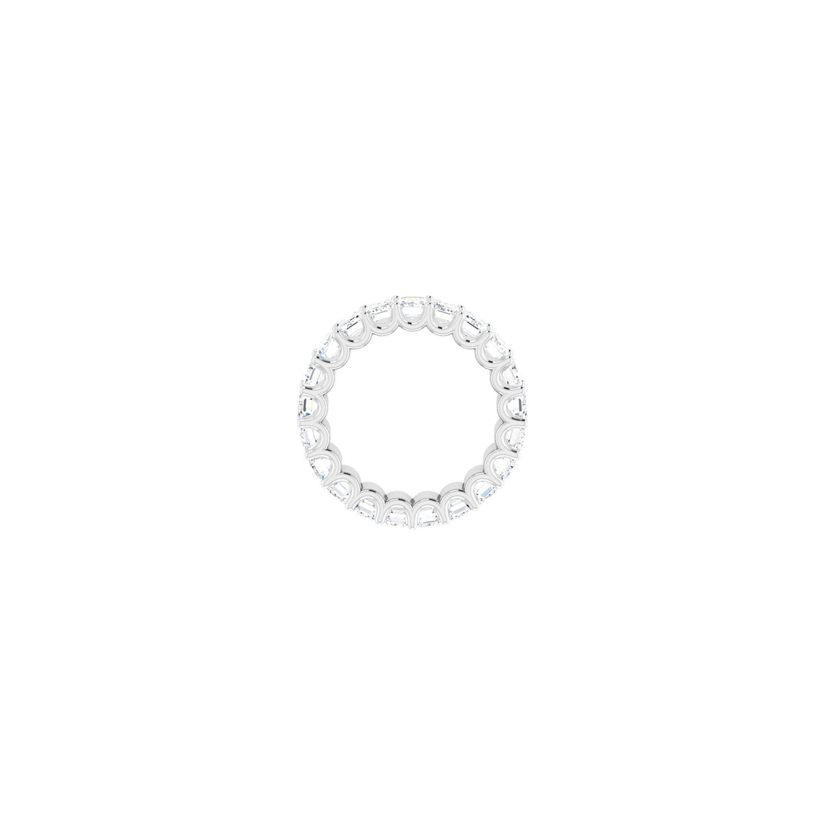 Diamond Shared U-Prong Eternity Band in 14K Gold - 14K White Gold