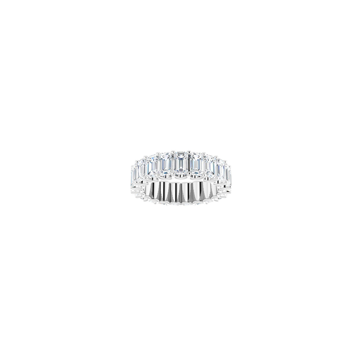 Diamond Shared U-Prong Eternity Band in 14K Gold - 14K White Gold