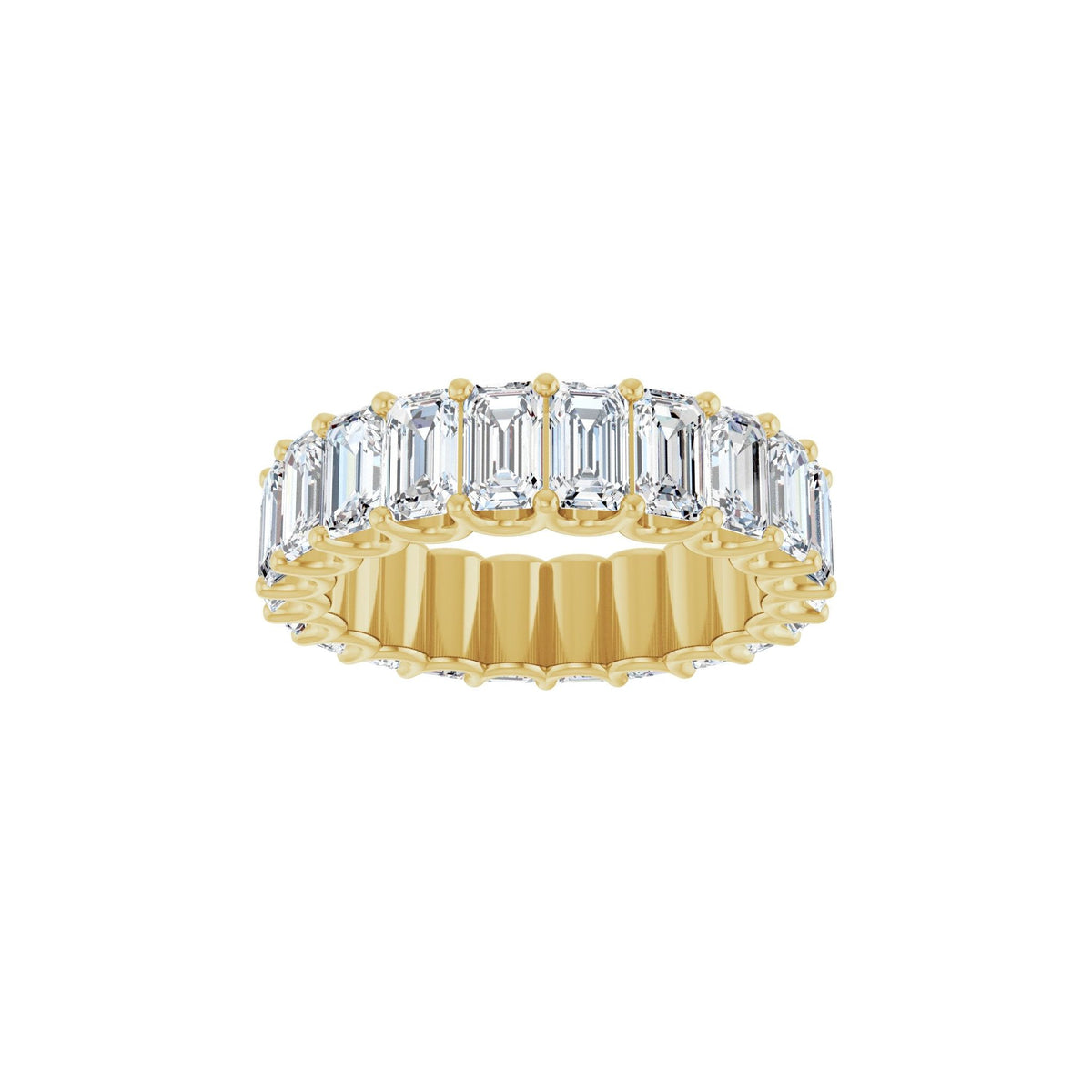 Diamond Shared U-Prong Eternity Band in 14K Gold - 14K Yellow Gold