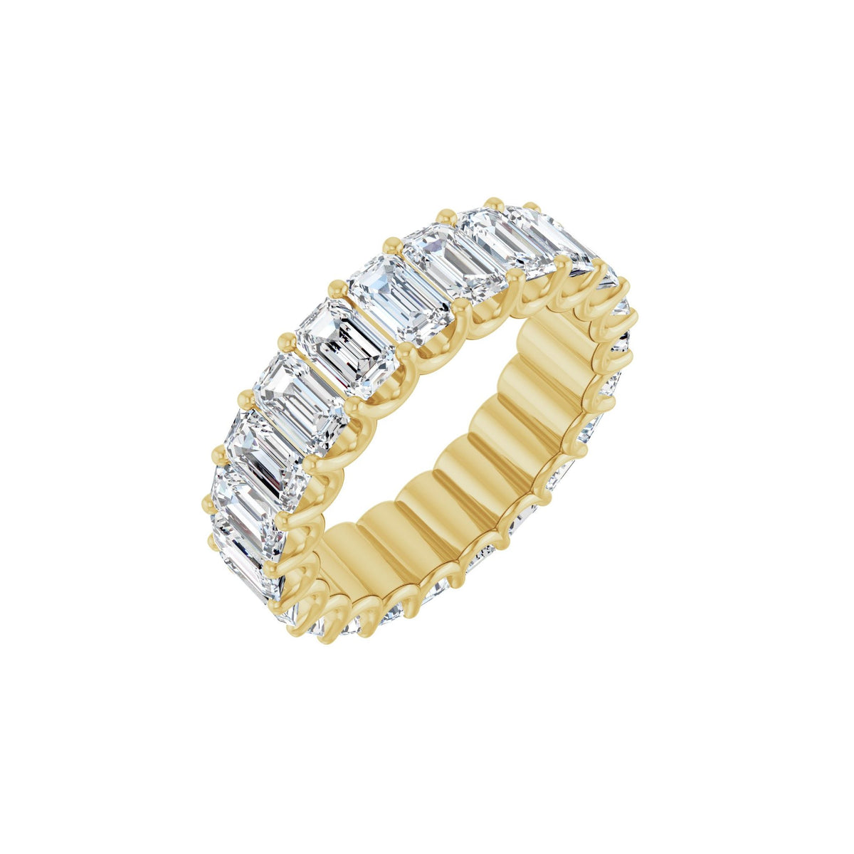 Diamond Shared U-Prong Eternity Band in 14K Gold - 14K Yellow Gold