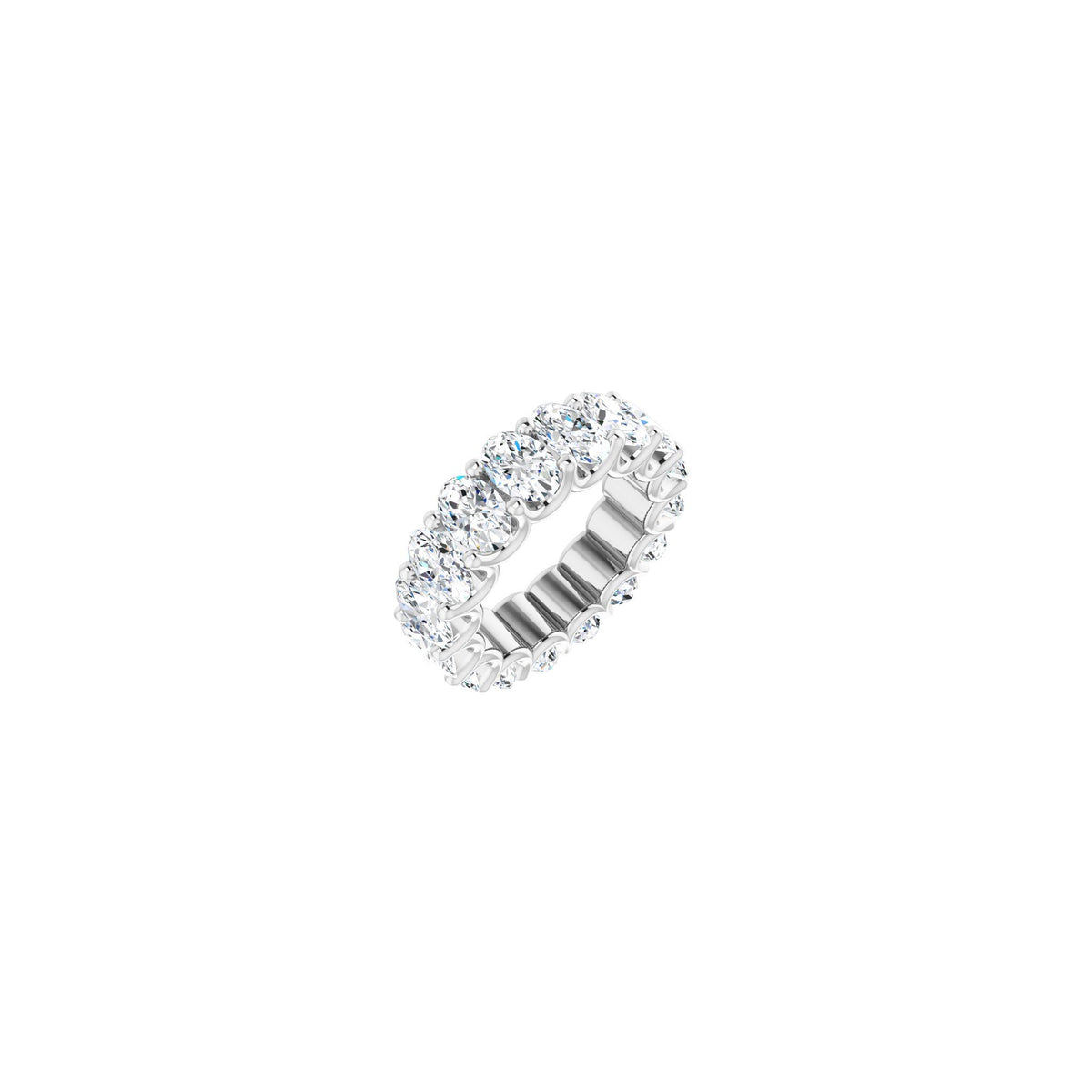 Diamond Shared U-Prong Eternity Band in 14K Gold - 14K White Gold