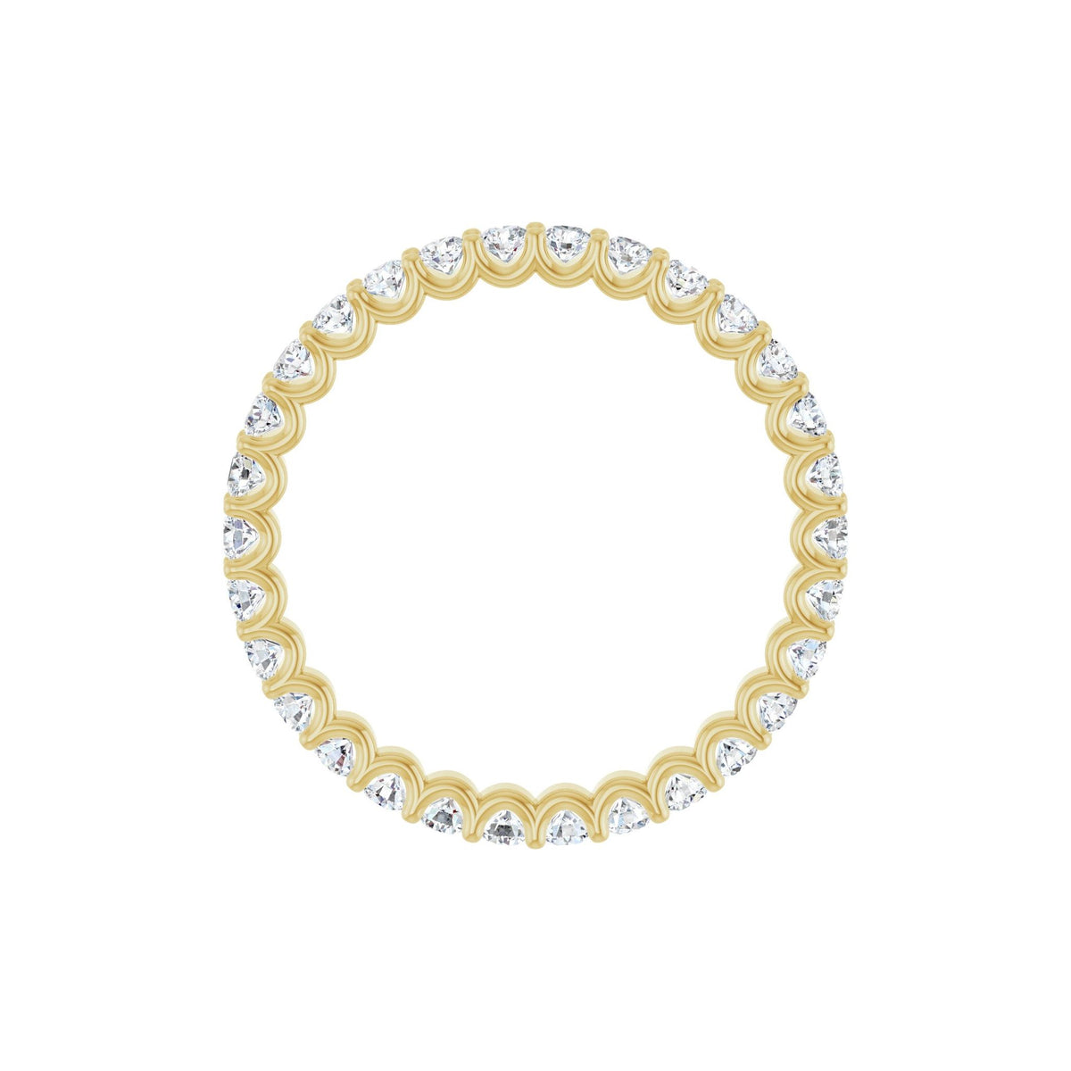 Diamond Shared U-Prong Eternity Band in 14K Gold - 14K Yellow Gold