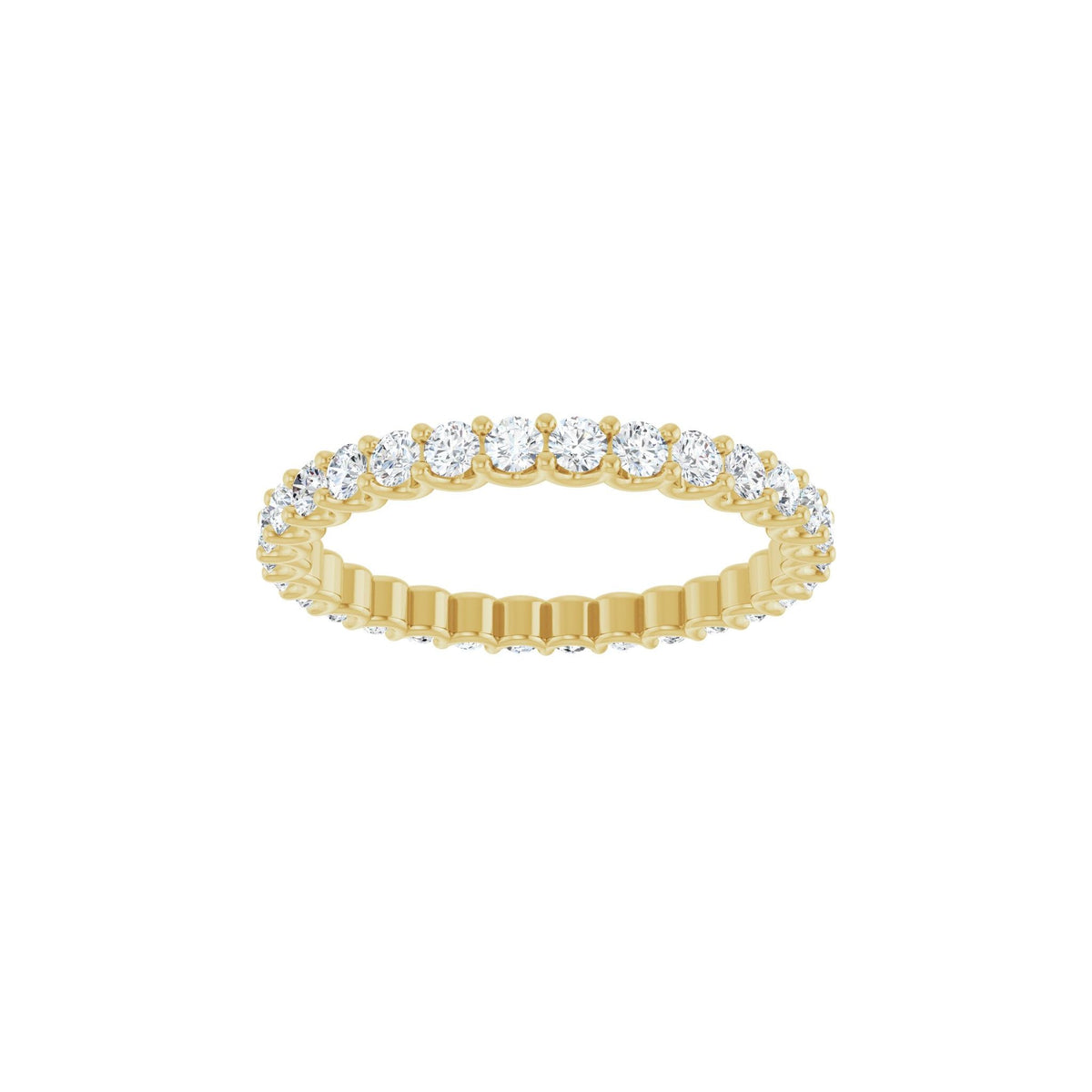 Diamond Shared U-Prong Eternity Band in 14K Gold - 14K Yellow Gold