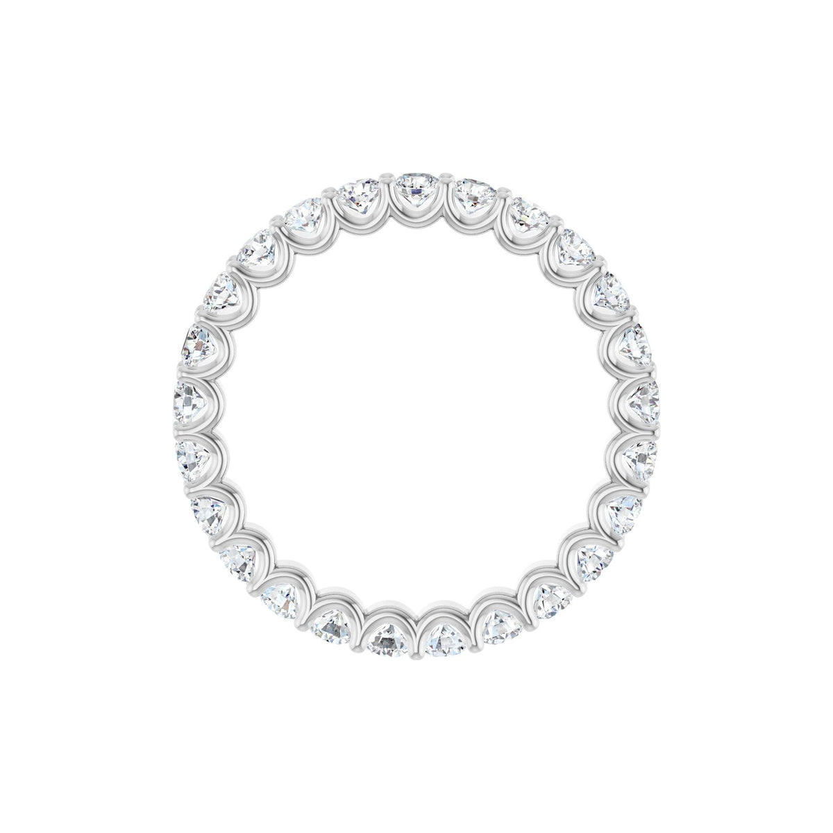 Diamond Shared U-Prong Eternity Band in 14K Gold - 14K White Gold
