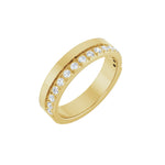 Diamond Single Sided Stepped-Edge Anniversary Band in 14K Gold - 14K Yellow Gold