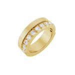 Diamond Single Sided Stepped-Edge Anniversary Band in 14K Gold - 14K Yellow Gold