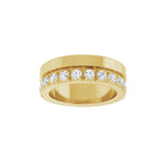 Diamond Single Sided Stepped-Edge Anniversary Band in 14K Gold - 14K Yellow Gold